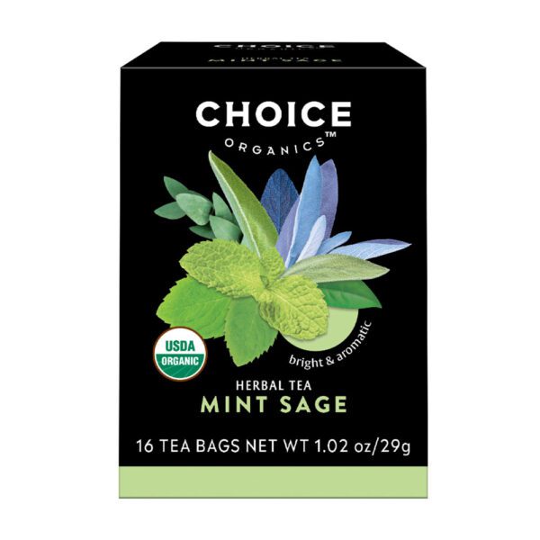 Choice Tea Mint Sage Organic Tea Bags - 16 count