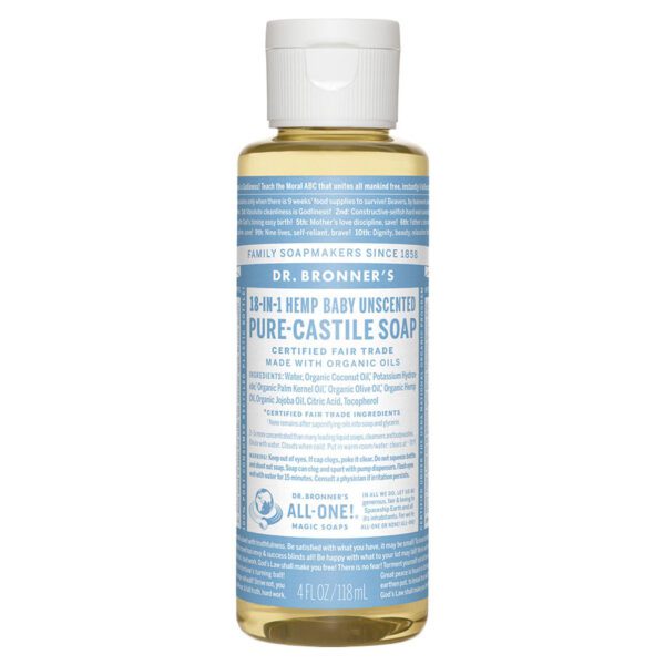 Dr. Bronner's 18-in-1 Baby Mild Castile Soap 4 fl. oz.