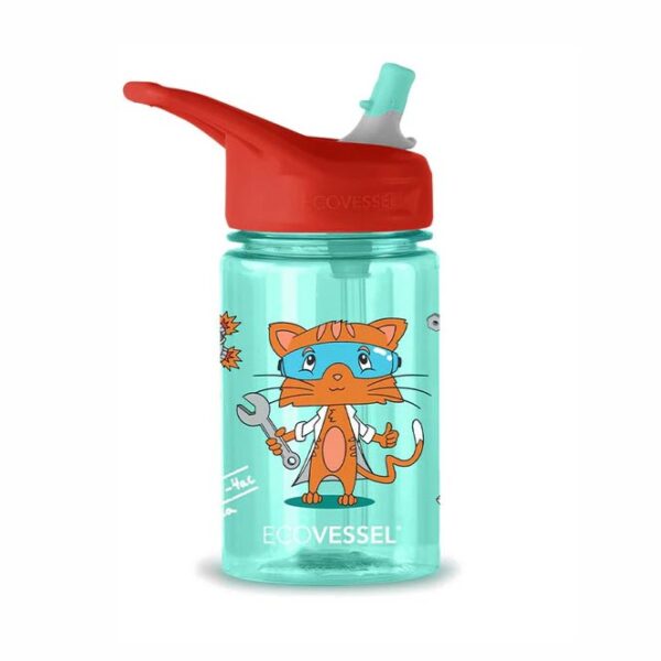 EcoVessel Splash Water Bottle 12 oz Science Cat