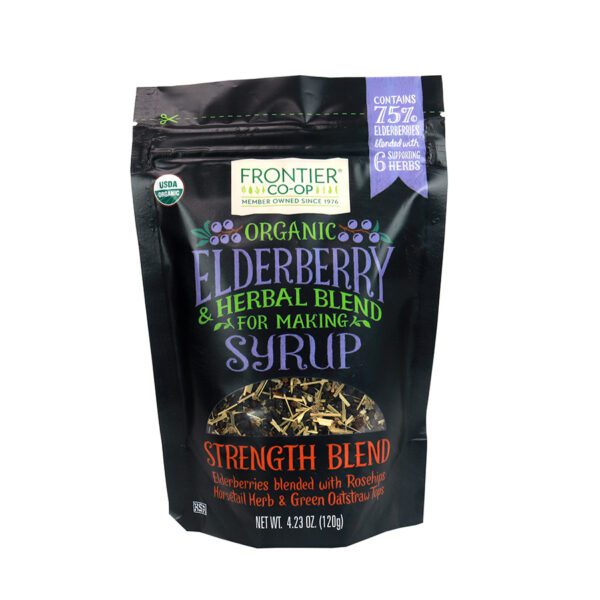 Frontier Co-op Organic Elderberry & Herbal Syrup Strength Blend 4.23 oz.