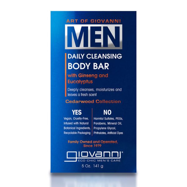 Giovanni Men's Cleansing Body Bar Ginseng & Eucalyptus 5 oz.