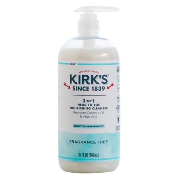 Kirk's 3 in 1 Nourishing Cleanser Fragrance Free 32 oz