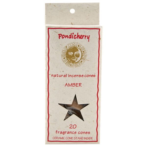 Pondicherry Natural Amber Incense Cones 20 count