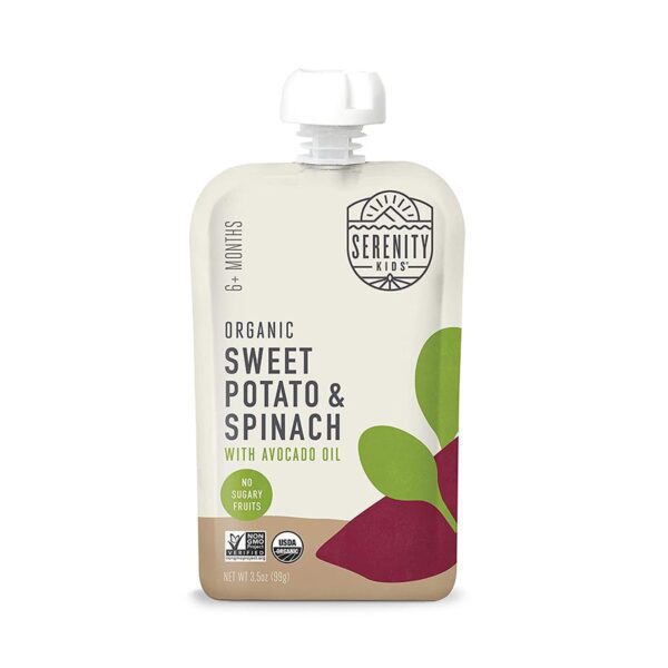 Serenity Kids Organic Sweet Potato and Spinach Baby Food Pouch 3.5 oz