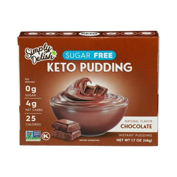 Simply Delish Chocolate Sugar Free Keto Instant Pudding 1.7oz.