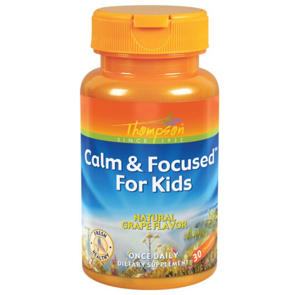 Thompson Grape Flavored Calm & Focused Chewables for Kids 30 chewables