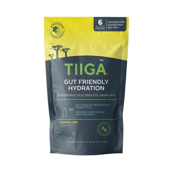 Tiiga Lemon Lime Gut Friendly Hydration 6 (0.4 oz.) packs