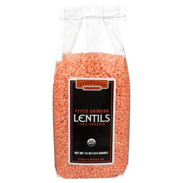 Timeless Natural Foods Organic Petite Crimson Lentils 16 oz.