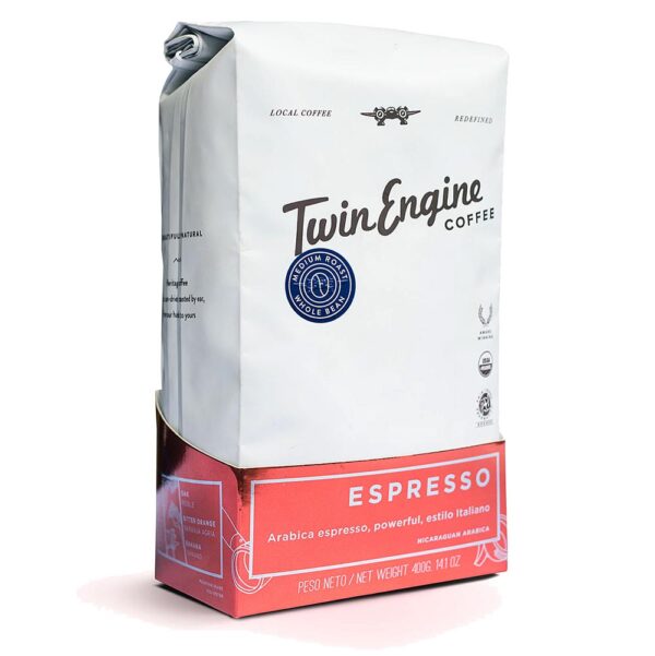 Twin Engine Coffee Organic Espresso Whole Bean Coffee 2.2 lbs.