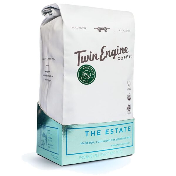 Twin Engine Coffee Organic Estate Breakfast Ground Coffee 14 oz.