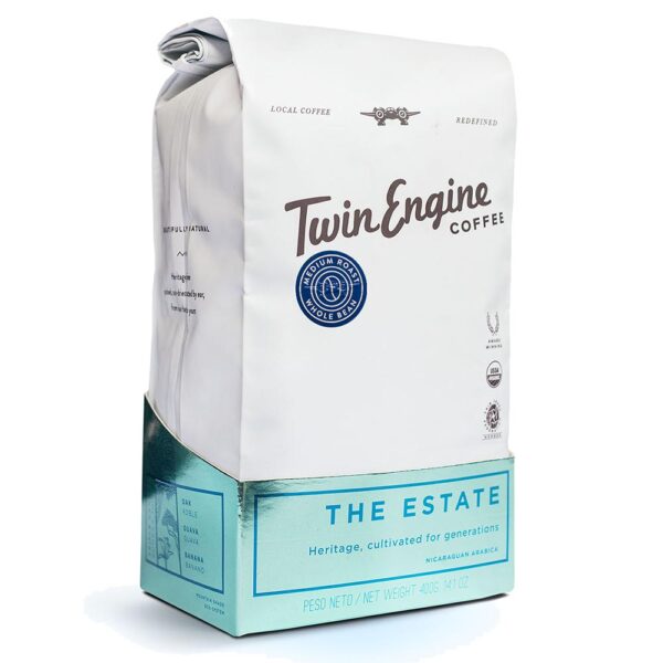 Twin Engine Coffee Organic Estate Medium Whole Bean Coffee 14 oz.