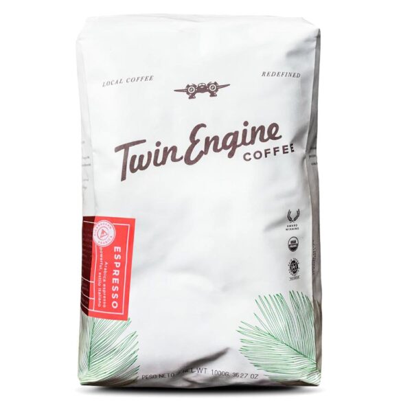 Twin Engine Coffee Organic Espresso Whole Bean Coffee Pack 14 oz.