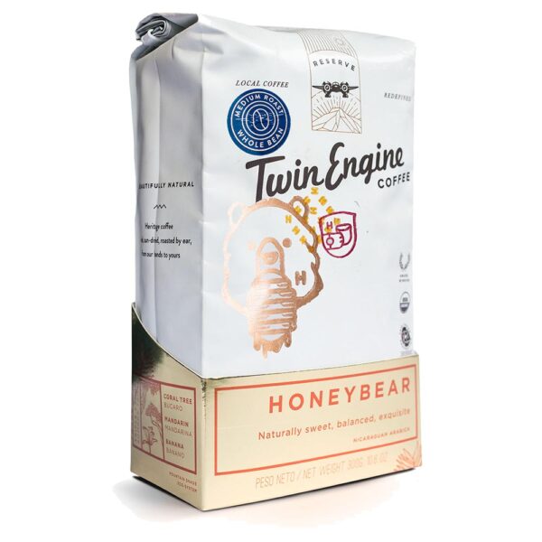 Twin Engine Coffee Organic Honey-Bear Edition Whole Bean Coffee 10.5 oz.