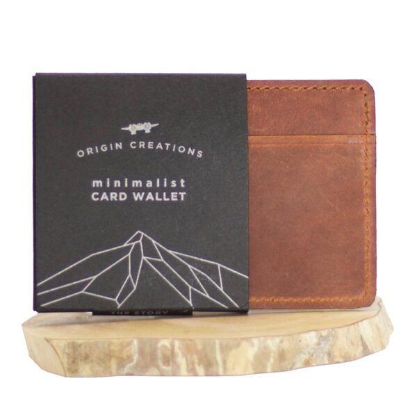 Origin Creations Leather Card Wallet, Saddle Brown