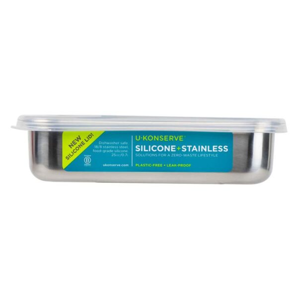 U-Konserve Rectangle Stainless Steel Clear Lid Container 25 oz.