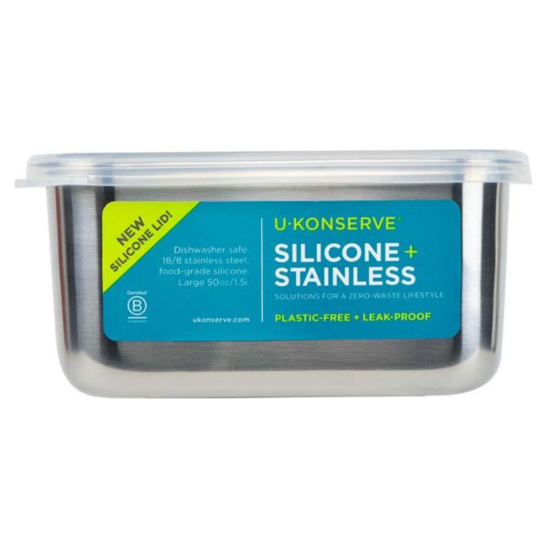 U-Konserve To-Go Large Stainless Steel Clear Lid Container 50 oz.