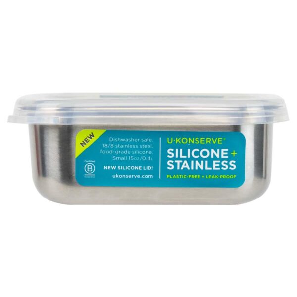 U-Konserve To-Go Small Stainless Steel Clear Lid Container 15 oz.