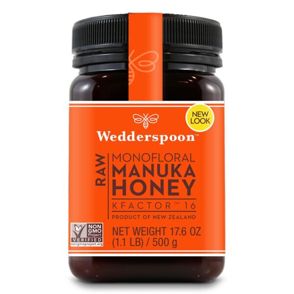 Wedderspoon Organic Manuka KFactor 16 Honey 17.6 oz. Jar