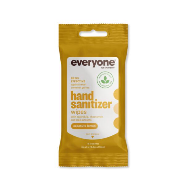 Everyone Coconut + Lemon Hand Sanitizer Wipes Pouch