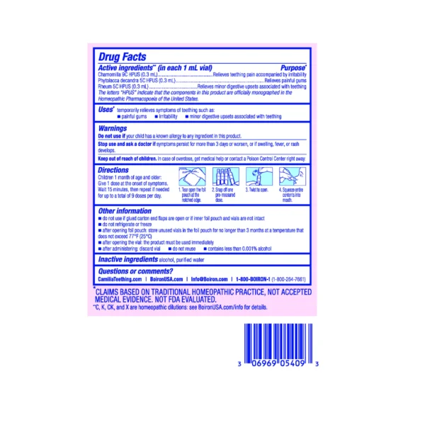 Boiron Camilia Teething Relief 30 doses - Image 3