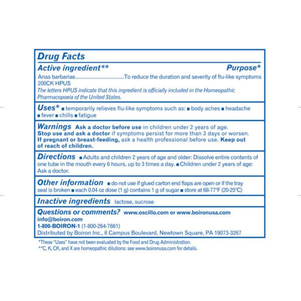 Boiron Cold & Flu Oscillococcinum 30 doses - Image 2