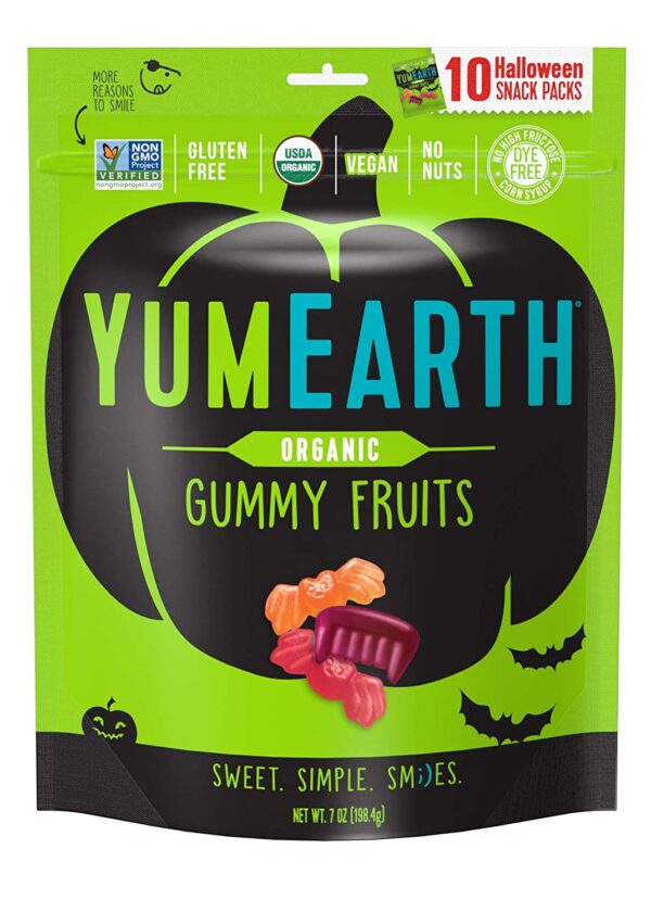 YumEarth Halloween Organic Gummy Fruits 10 (0.5 oz.) individual packs