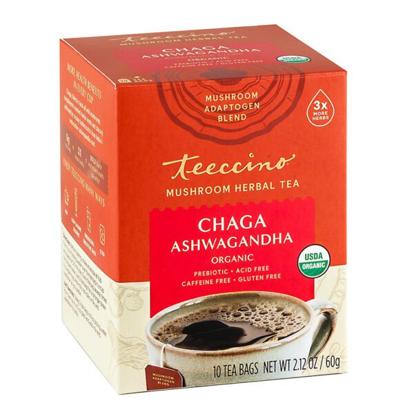 Teeccino Chaga Ashwagandha Tea 10 Bags