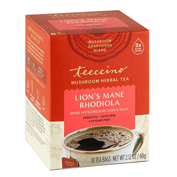 Teeccino Lion's Mane Rhodiola Tea 10 Bags