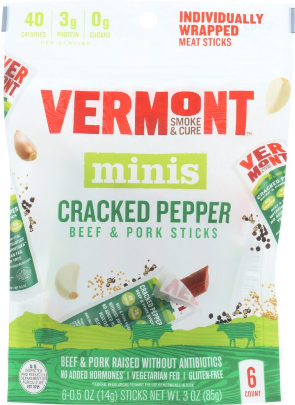 Vermont Smoke & Cure Original Beef & Pork Mini Sticks 6 count