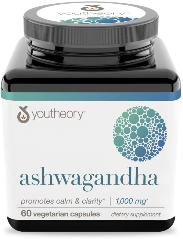 Youtheory Ashwagandha Vegetarian Capsules 60 count