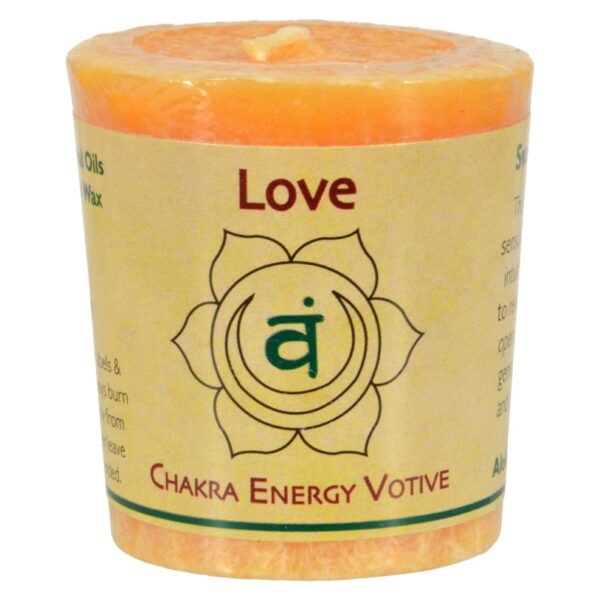 Aloha Bay Palm Wax Candles Love, Orange Chakra Votive Candles 12 pack