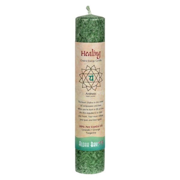 Aloha Bay Chakra Pillar Candle - Green - 8"