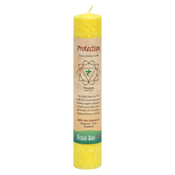 Aloha Bay Chakra Pillar Candle Protection Yellow - 1 Candle