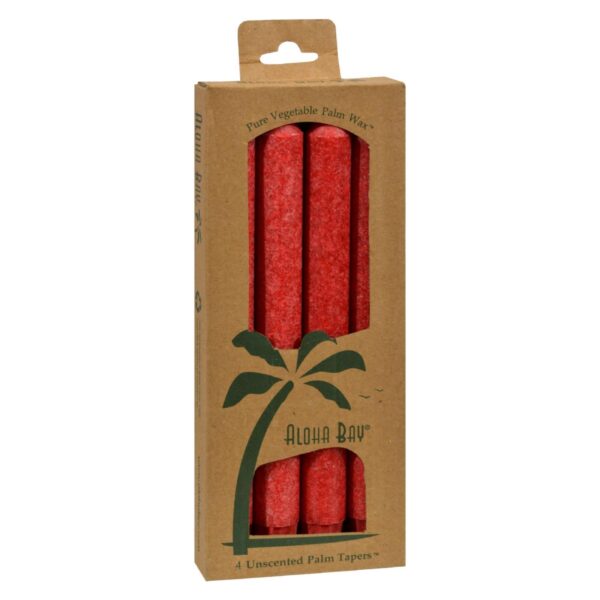 Aloha Bay Palm Tapers - Red - 4 Candles