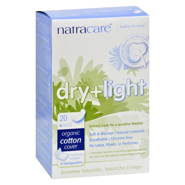 Natracare Dry + Light Incontinence Pads 20 count