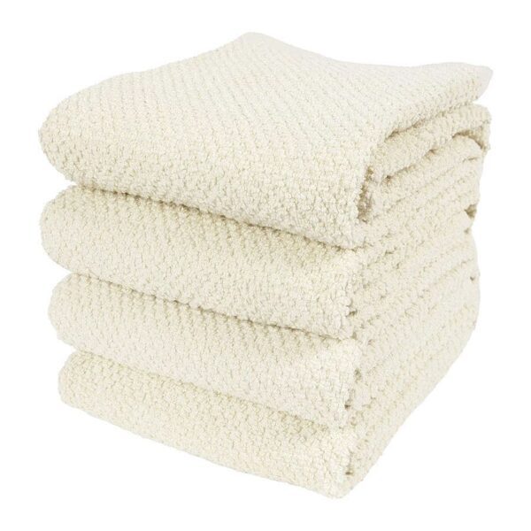 KAF Home Alabaster Deluxe Popcorn Terry Towels Set of 4