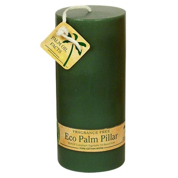 Aloha Bay Unscented Green Pillar Candle 2 1/4 x 5