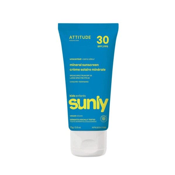 Attitude Sunly Kids Unscented Mineral Sunscreen (SPF 30) 2.6 oz.