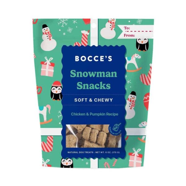 Bocce's Bakery Snowman Snacks Soft & Chewy Dog Treats 6 oz.