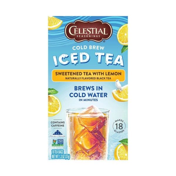 Celestial Seasonings Cold Brew Sweetened with Lemon Black Tea 18 tea bags