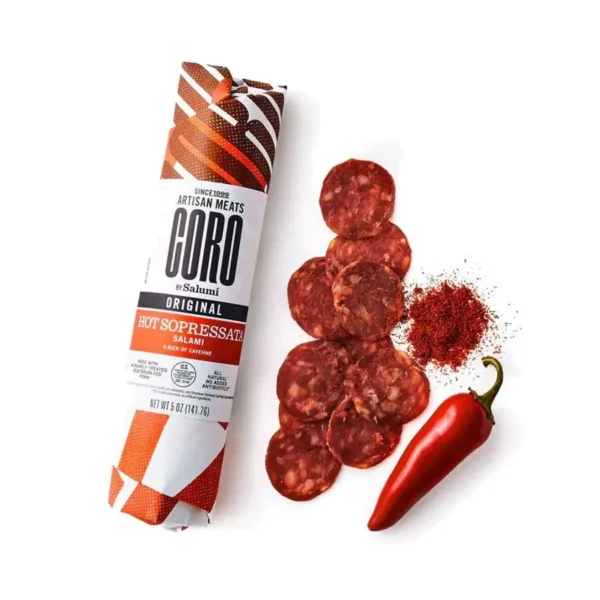 Coro Uncured Piccolo Hot Sopressata Salami 5 oz.