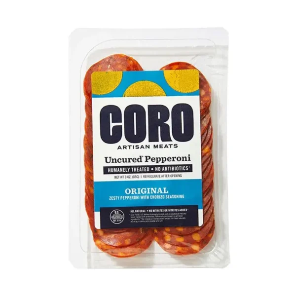 Coro Uncured Original Pepperoni Sliced Pack 3 oz.