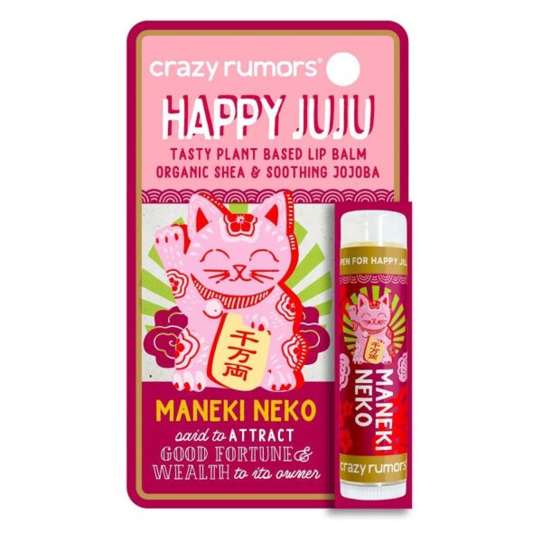 Crazy Rumors Happy Juju Maneki Neko Lip Balm 0.15 oz. blister box