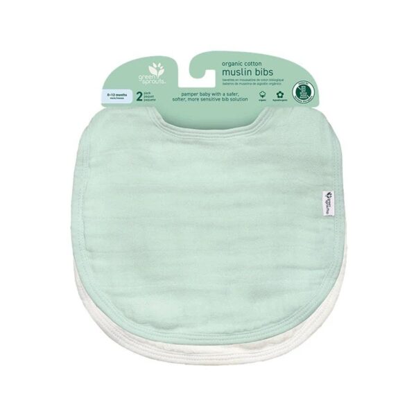 Green Sprouts Organic Cotton Muslin Bibs 2 pack