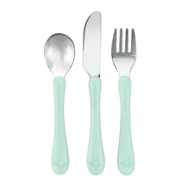 Green Sprouts Light Sage Stainless Steel & Sprout Ware Kids' Cutlery