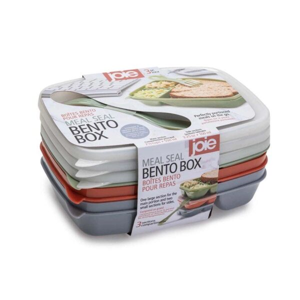 Joie Meal Seal Bento Boxes with Lids and Sporks, Set of 3