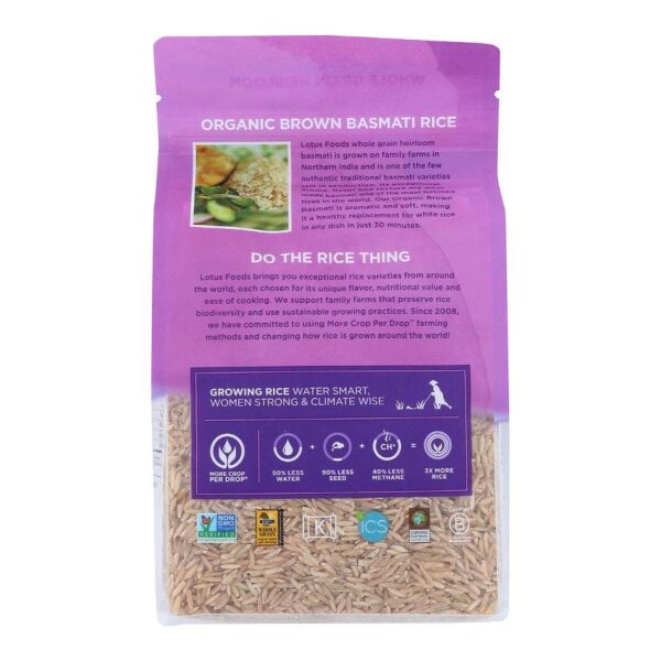 Lotus Foods Organic Brown Basmati Rice 30 oz. - Image 2