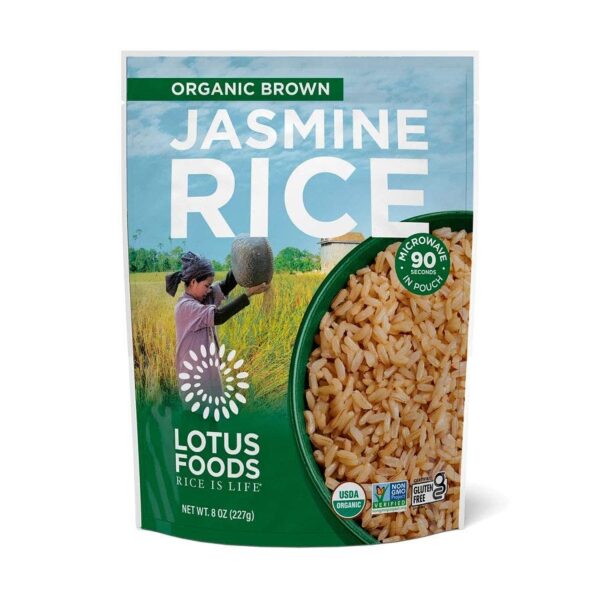 Lotus Foods Organic Brown Jasmine Heat & Eat Rice Pouch 8 oz.