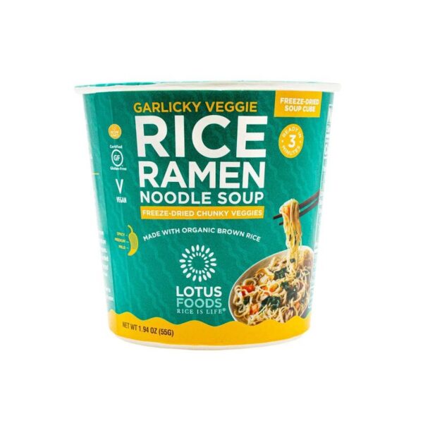 Lotus Foods Garlicky Veggie Rice Ramen Noodle Soup Cup 1.94 oz.