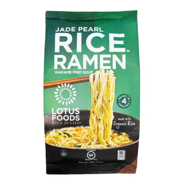 Lotus Foods Jade Pearl Rice Ramen with Wakame Miso Soup 2.8 oz.